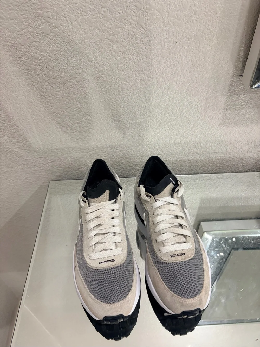 Nike waffle size 5.5Y Grey, White and Black Lightweight Sneakers
